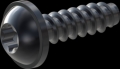 screw for plastic: Screw STS-plus KN6038 3x10 - T10 steel, hardened 10.9 Zinc-Nickel-plated,  baked, passivated black/ Cr-VI-free, sealed, 720 h until Fe-Corrosion