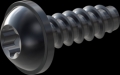screw for plastic: Screw STS-plus KN6038 3.5x10 - T15 steel, hardened 10.9 Zinc-Nickel-plated,  baked, passivated black/ Cr-VI-free, sealed, 720 h until Fe-Corrosion