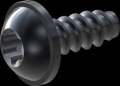 screw for plastic: Screw STS-plus KN6038 4x10 - T20 steel, hardened 10.9 Zinc-Nickel-plated,  baked, passivated black/ Cr-VI-free, sealed, 720 h until Fe-Corrosion