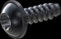 screw for plastic: Screw STS-plus KN6038 4x12 - T20 steel, hardened 10.9 Zinc-Nickel-plated,  baked, passivated black/ Cr-VI-free, sealed, 720 h until Fe-Corrosion
