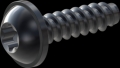 screw for plastic: Screw STS-plus KN6038 4x14 - T20 steel, hardened 10.9 Zinc-Nickel-plated,  baked, passivated black/ Cr-VI-free, sealed, 720 h until Fe-Corrosion