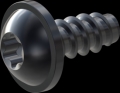 screw for plastic: Screw STS-plus KN6038 4.5x10 - T20 steel, hardened 10.9 Zinc-Nickel-plated,  baked, passivated black/ Cr-VI-free, sealed, 720 h until Fe-Corrosion