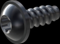 screw for plastic: Screw STS-plus KN6038 5x12 - T25 steel, hardened 10.9 Zinc-Nickel-plated,  baked, passivated black/ Cr-VI-free, sealed, 720 h until Fe-Corrosion