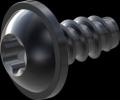 screw for plastic: Screw STS-plus KN6038 6x12 - T30 steel, hardened 10.9 Zinc-Nickel-plated,  baked, passivated black/ Cr-VI-free, sealed, 720 h until Fe-Corrosion