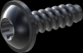 screw for plastic: Screw STS-plus KN6038 6x18 - T30 steel, hardened 10.9 Zinc-Nickel-plated,  baked, passivated black/ Cr-VI-free, sealed, 720 h until Fe-Corrosion
