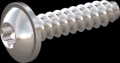 screw for plastic: Screw STS-plus KN6038 6x25 - T30 stainless-steel, A2 - 1.4567 Bright-pickled and passivated
