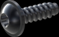 screw for plastic: Screw STS-plus KN6038 8x25 - T40 steel, hardened 10.9 Zinc-Nickel-plated,  baked, passivated black/ Cr-VI-free, sealed, 720 h until Fe-Corrosion