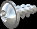 screw for plastic: Screw STS KN1038 2.2x4.5 - T6 steel, hardened 10.9 zinc-plated 5-7 ?m, baked, blue / transparent passivated