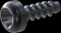 screw for plastic: Screw STS-plus KN6039 1.2x3.5 - T3 steel, hardened 10.9 Zinc-Nickel-plated,  baked, passivated black/ Cr-VI-free, sealed, 720 h until Fe-Corrosion