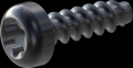 screw for plastic: Screw STS-plus KN6039 1.2x4 - T3 steel, hardened 10.9 Zinc-Nickel-plated,  baked, passivated black/ Cr-VI-free, sealed, 720 h until Fe-Corrosion