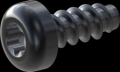 screw for plastic: Screw STS-plus KN6039 1.6x4 - T5 steel, hardened 10.9 Zinc-Nickel-plated,  baked, passivated black/ Cr-VI-free, sealed, 720 h until Fe-Corrosion