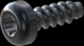 screw for plastic: Screw STS-plus KN6039 1.6x4.5 - T5 steel, hardened 10.9 Zinc-Nickel-plated,  baked, passivated black/ Cr-VI-free, sealed, 720 h until Fe-Corrosion