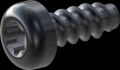 screw for plastic: Screw STS-plus KN6039 1.8x4.5 - T6 steel, hardened 10.9 Zinc-Nickel-plated,  baked, passivated black/ Cr-VI-free, sealed, 720 h until Fe-Corrosion
