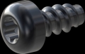 screw for plastic: Screw STS-plus KN6039 2x4 - T6 steel, hardened 10.9 Zinc-Nickel-plated,  baked, passivated black/ Cr-VI-free, sealed, 720 h until Fe-Corrosion