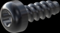 screw for plastic: Screw STS-plus KN6039 2x5 - T6 steel, hardened 10.9 Zinc-Nickel-plated,  baked, passivated black/ Cr-VI-free, sealed, 720 h until Fe-Corrosion