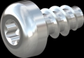 screw for plastic: Screw STS-plus KN6039 2.2x4 - T6 steel, hardened 10.9 zinc-plated 5-7 ?m, baked, blue / transparent passivated