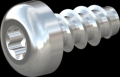 screw for plastic: Screw STS-plus KN6039 2.2x4.5 - T6 steel, hardened 10.9 zinc-plated 5-7 ?m, baked, blue / transparent passivated