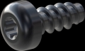 screw for plastic: Screw STS-plus KN6039 2.2x5 - T6 steel, hardened 10.9 Zinc-Nickel-plated,  baked, passivated black/ Cr-VI-free, sealed, 720 h until Fe-Corrosion