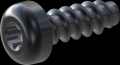 screw for plastic: Screw STS-plus KN6039 2.2x6 - T6 steel, hardened 10.9 Zinc-Nickel-plated,  baked, passivated black/ Cr-VI-free, sealed, 720 h until Fe-Corrosion