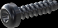 screw for plastic: Screw STS-plus KN6039 2.2x8 - T6 steel, hardened 10.9 Zinc-Nickel-plated,  baked, passivated black/ Cr-VI-free, sealed, 720 h until Fe-Corrosion
