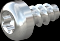screw for plastic: Screw STS-plus KN6039 2.5x4.5 - T8 steel, hardened 10.9 zinc-plated 5-7 ?m, baked, blue / transparent passivated