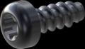 screw for plastic: Screw STS-plus KN6039 2.5x6 - T8 steel, hardened 10.9 Zinc-Nickel-plated,  baked, passivated black/ Cr-VI-free, sealed, 720 h until Fe-Corrosion