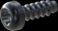 screw for plastic: Screw STS-plus KN6039 2.5x7 - T8 steel, hardened 10.9 Zinc-Nickel-plated,  baked, passivated black/ Cr-VI-free, sealed, 720 h until Fe-Corrosion