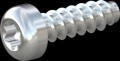 screw for plastic: Screw STS-plus KN6039 2.5x8 - T8 steel, hardened 10.9 zinc-plated 5-7 ?m, baked, blue / transparent passivated