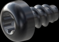 screw for plastic: Screw STS-plus KN6039 3x5 - T10 steel, hardened 10.9 Zinc-Nickel-plated,  baked, passivated black/ Cr-VI-free, sealed, 720 h until Fe-Corrosion