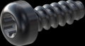 screw for plastic: Screw STS-plus KN6039 3x8 - T10 steel, hardened 10.9 Zinc-Nickel-plated,  baked, passivated black/ Cr-VI-free, sealed, 720 h until Fe-Corrosion