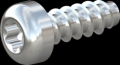 screw for plastic: Screw STS-plus KN6039 3x8 - T10 steel, hardened 10.9 zinc-plated 5-7 ?m, baked, blue / transparent passivated