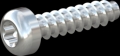 screw for plastic: Screw STS-plus KN6039 3x12 - T10 steel, hardened 10.9 zinc-plated 5-7 ?m, baked, blue / transparent passivated