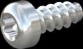 screw for plastic: Screw STS-plus KN6039 3.5x8 - T15 steel, hardened 10.9 zinc-plated 5-7 ?m, baked, blue / transparent passivated