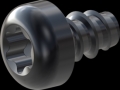 screw for plastic: Screw STS-plus KN6039 4x6 - T20 steel, hardened 10.9 Zinc-Nickel-plated,  baked, passivated black/ Cr-VI-free, sealed, 720 h until Fe-Corrosion