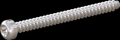 screw for plastic: Screw STS-plus KN6039 4x45 - T20 stainless-steel, A2 - 1.4567 Bright-pickled and passivated