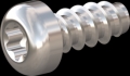 screw for plastic: Screw STS-plus KN6039 4.5x10 - T20 stainless-steel, A2 - 1.4567 Bright-pickled and passivated
