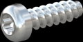 screw for plastic: Screw STS-plus KN6039 4.5x14 - T20 steel, hardened 10.9 zinc-plated 5-7 ?m, baked, blue / transparent passivated