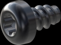 screw for plastic: Screw STS-plus KN6039 5x8 - T25 steel, hardened 10.9 Zinc-Nickel-plated,  baked, passivated black/ Cr-VI-free, sealed, 720 h until Fe-Corrosion