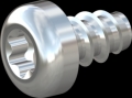 screw for plastic: Screw STS-plus KN6039 5x8 - T25 steel, hardened 10.9 zinc-plated 5-7 ?m, baked, blue / transparent passivated