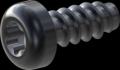 screw for plastic: Screw STS-plus KN6039 5x12 - T25 steel, hardened 10.9 Zinc-Nickel-plated,  baked, passivated black/ Cr-VI-free, sealed, 720 h until Fe-Corrosion
