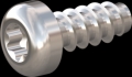 screw for plastic: Screw STS-plus KN6039 5x12 - T25 stainless-steel, A2 - 1.4567 Bright-pickled and passivated