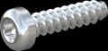 screw for plastic: Screw STS-plus KN6039 5x20 - T25 steel, hardened 10.9 zinc-plated 5-7 ?m, baked, blue / transparent passivated