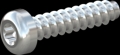 screw for plastic: Screw STS-plus KN6039 8x35 - T40 steel, hardened 10.9 zinc-plated 5-7 ?m, baked, blue / transparent passivated