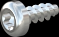 screw for plastic: Screw STS KN1039 1.6x4 - T6 steel, hardened 10.9 zinc-plated 5-7 ?m, baked, blue / transparent passivated