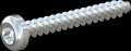 screw for plastic: Screw STS KN1039 1.6x12 - T6 steel, hardened 10.9 zinc-plated 5-7 ?m, baked, blue / transparent passivated