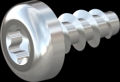 screw for plastic: Screw STS KN1039 1.8x4 - T6 steel, hardened 10.9 zinc-plated 5-7 ?m, baked, blue / transparent passivated