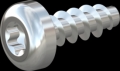 screw for plastic: Screw STS KN1039 1.8x5 - T6 steel, hardened 10.9 zinc-plated 5-7 ?m, baked, blue / transparent passivated