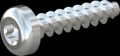 screw for plastic: Screw STS KN1039 1.8x8 - T6 steel, hardened 10.9 zinc-plated 5-7 ?m, baked, blue / transparent passivated