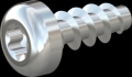 screw for plastic: Screw STS KN1039 2x5 - T6 steel, hardened 10.9 zinc-plated 5-7 ?m, baked, blue / transparent passivated