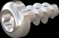 screw for plastic: Screw STS KN1039 2.5x5 - T8 stainless-steel, A2 - 1.4567 Bright-pickled and passivated